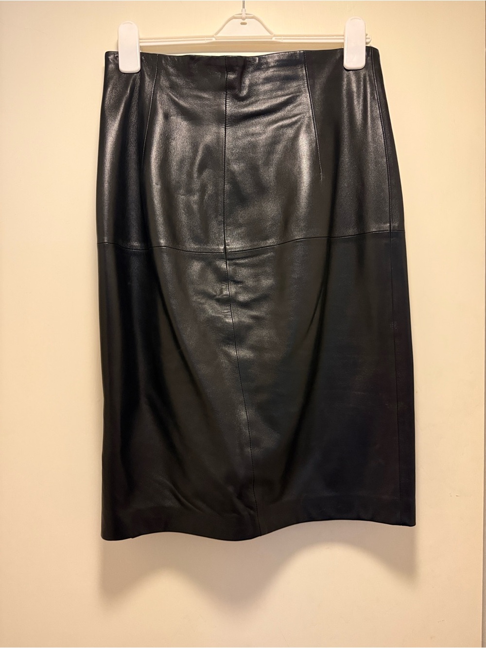 ANTONIO MELANI Black Leather Pencil Skirt